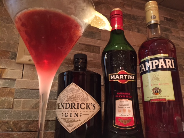 Negroni, 1 ounce each in martini shaker