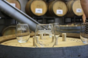 Pulchella glasses in winery, photo credit Rick Lott